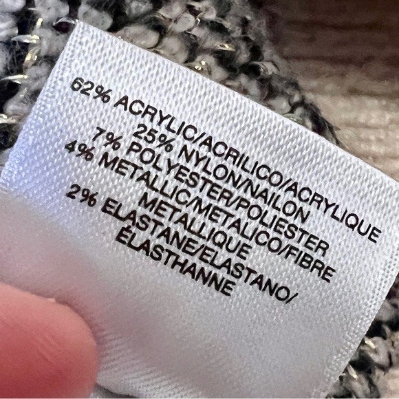 Anne Klein Metallic Fuzzy Leopard Sweater - Small - Picture 6 of 7